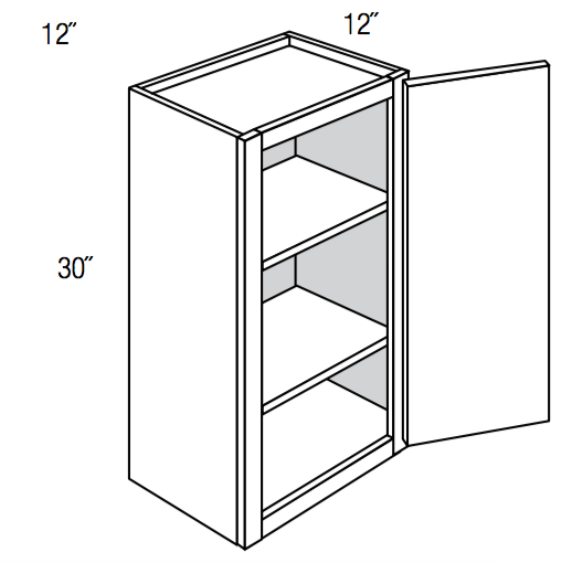 W1230 - Dover White - Wall Cabinet - Single Door