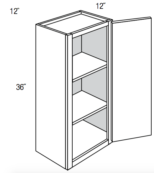 W1236 - Amesbury White - Wall Cabinet - Single Door