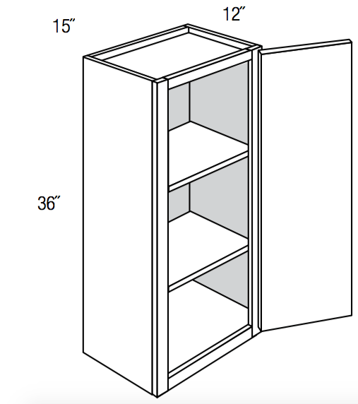 W1536 - Dover Lunar - Wall Cabinet - Single Door