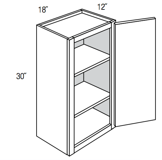 W1830 - Amesbury Mist - Wall Cabinet - Single Door