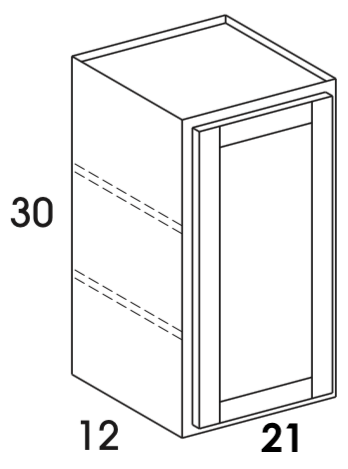 W2130 - York Grey Stain - Wall Cabinet - Single Door
