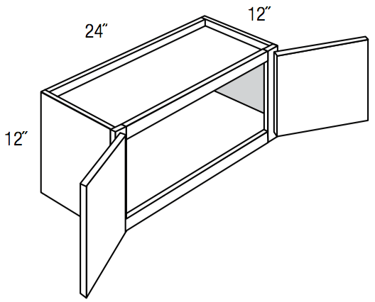 W2412B - Amesbury White - Wall Cabinet - Butt Doors