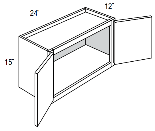 W2415B - Yarmouth Slab - Wall Cabinet - Butt Doors