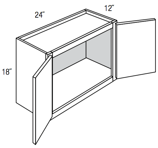 W2418B - Upton Brown - Wall Cabinet - Butt Doors