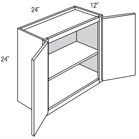 W2424B - Upton Brown - Wall Cabinet - Butt Doors