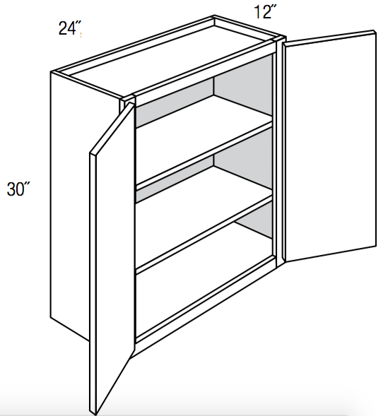 W2430B - Dover Truffle - Wall Cabinet - Butt Doors