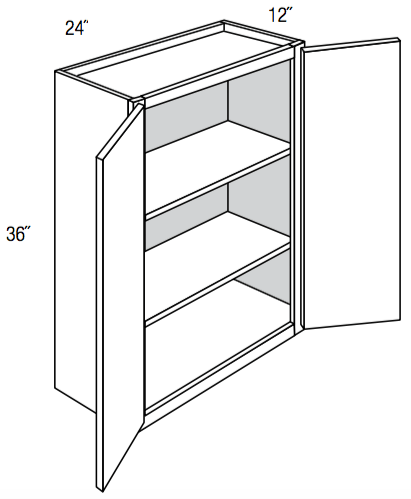 W2436B - Dover White - Wall Cabinet - Butt Doors