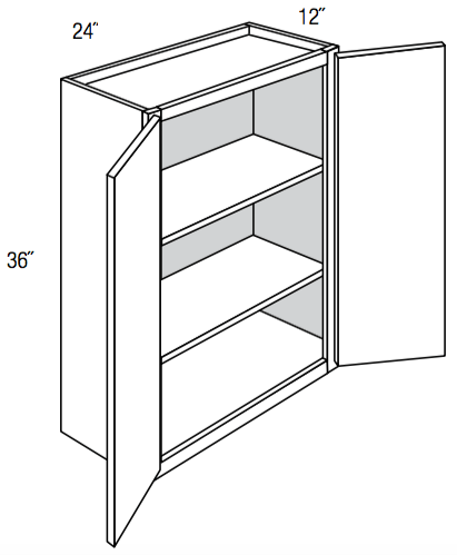 W2436B - Upton Brown - Wall Cabinet - Butt Doors