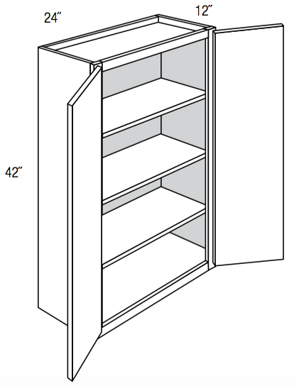 W2442B - Upton Brown - Wall Cabinet - Butt Doors