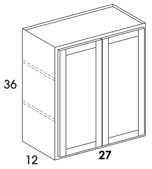 W2736 - Berwyn Opal - Wall Cabinet - Butt Doors