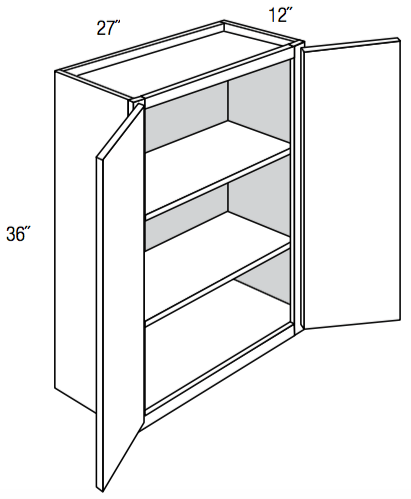 W2736B - Norwich Slab - Wall Cabinet - Butt Doors