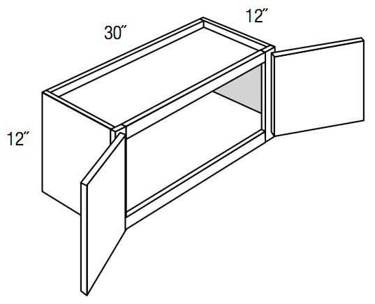 W3012B - Trenton Recessed - Wall Cabinet - Butt Doors