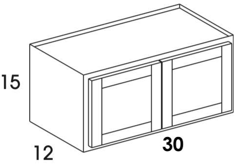 W3015 - Berwyn Opal - Wall Cabinet - Butt Doors