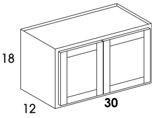 W3018 - Berwyn Opal - Wall Cabinet - Butt Doors