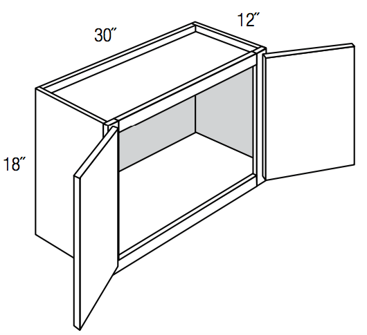 W3018B - Dover Lunar - Wall Cabinet - Butt Doors