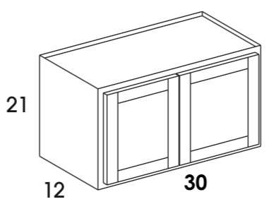 W3021 - Berwyn Opal - Wall Cabinet - Butt Doors - Special Order