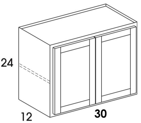 W3024 - Berwyn Opal - Wall Cabinet - Butt Doors