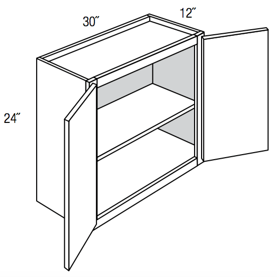 W3024B - Amesbury Mist - Wall Cabinet - Butt Doors