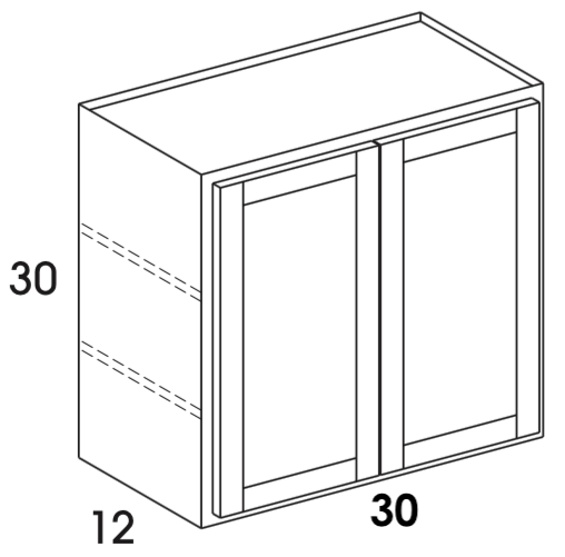 W3030 - Berwyn Opal - Wall Cabinet - Butt Doors