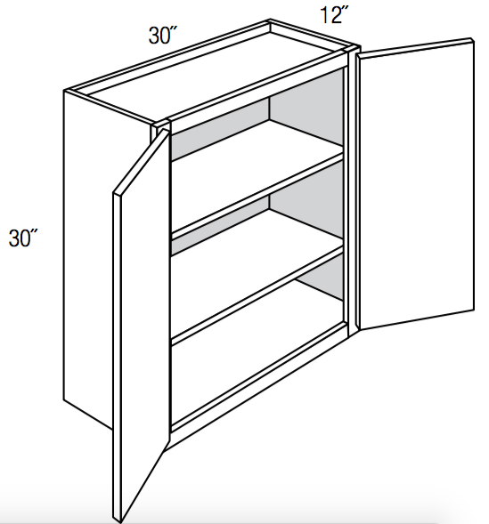 W3030B - Amesbury Mist - Wall Cabinet - Butt Doors