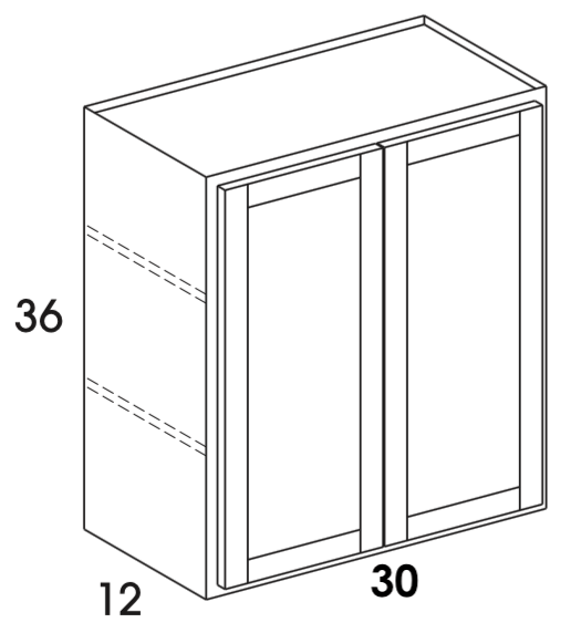 W3036 - Berwyn Opal - Wall Cabinet - Butt Doors