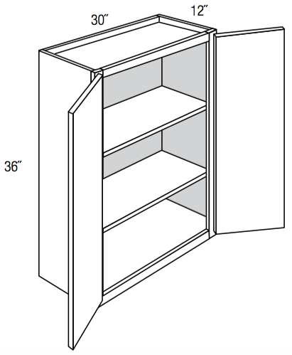 W3036B - Dover White - Wall Cabinet - Butt Doors