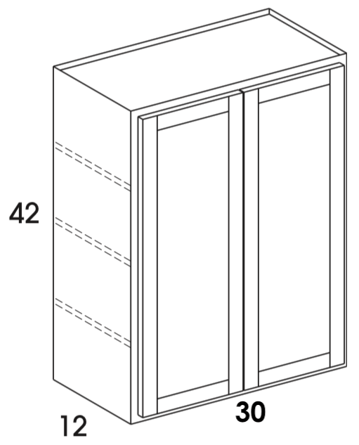 W3042 - Berwyn Opal - Wall Cabinet - Butt Doors