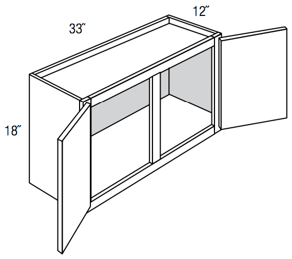 W3318 - Dover Lunar - Wall Cabinet - Double Doors