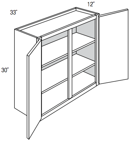 W3330 - Amesbury White - Wall Cabinet - Double Doors