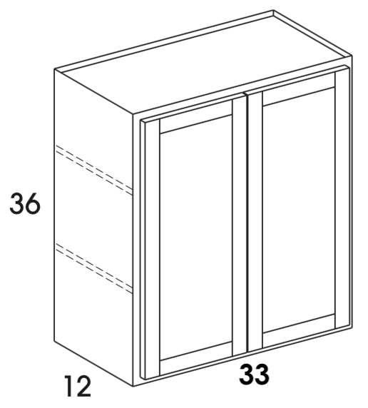 W3336 - Berwyn Opal - Wall Cabinet - Butt Doors