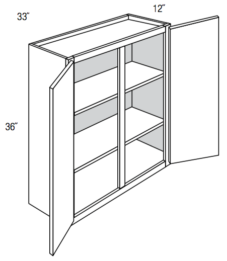 W3336 - Dover Lunar - Wall Cabinet - Double Doors