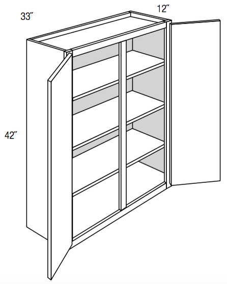 W3342 - Amesbury White - Wall Cabinet - Double Doors