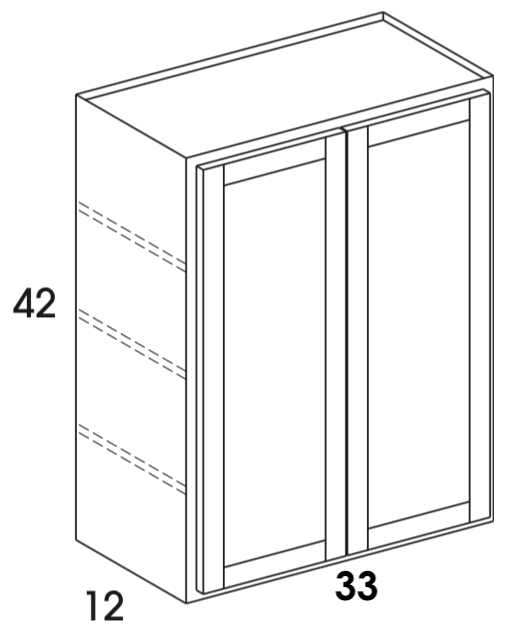 W3342 - Berwyn Opal - Wall Cabinet - Butt Doors