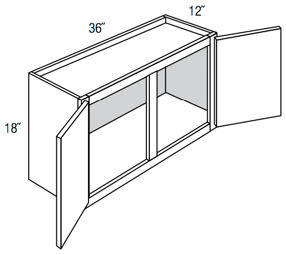 W3618 - Trenton Slab - Wall Cabinet - Double Doors