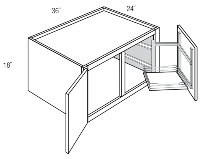 W361824APPULL - Amesbury Mist - Wall w/Pull out appliance shelf