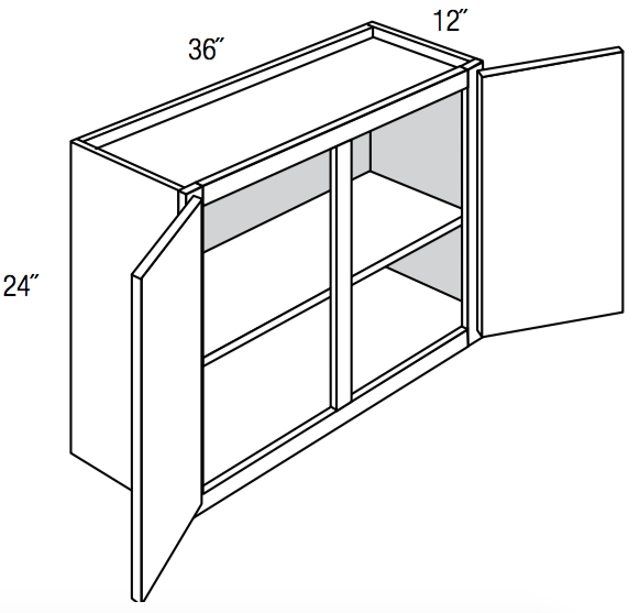 W3624 - Amesbury White - Wall Cabinet - Double Doors