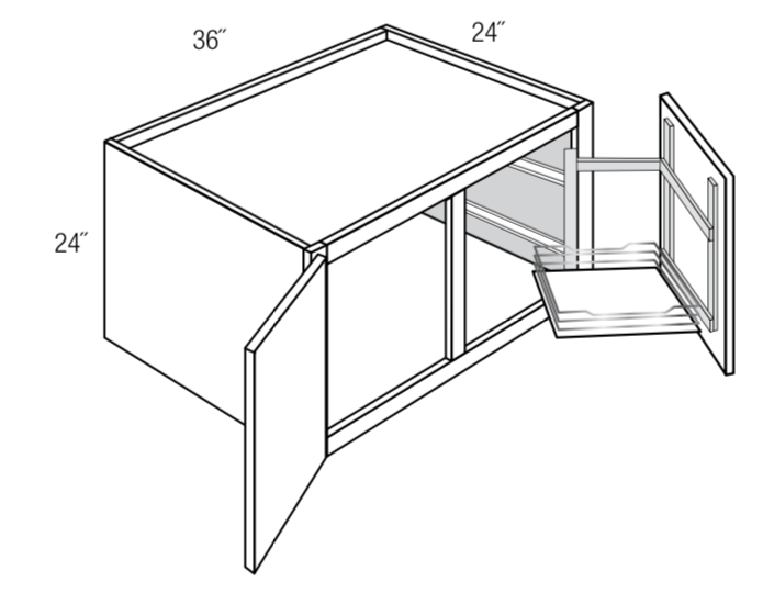 W362424APPULL - Amesbury White - Wall w/Pull out appliance shelf