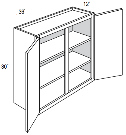 W3630 - Amesbury Mist - Wall Cabinet - Double Doors