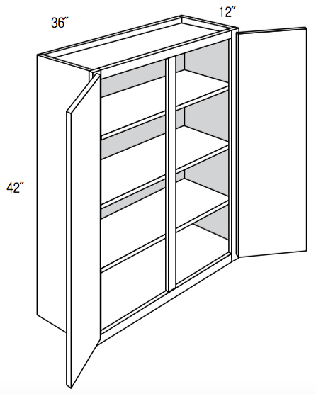 W3642 - Dover Lunar - Wall Cabinet - Double Doors