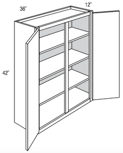 W4236 - Concord Pebble Gray - Wall Cabinet - Double Door - 42W x 36H -  Wholesale Cabinet Supply