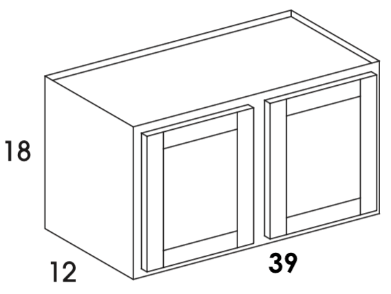 W3918 - Berwyn Opal - Wall Cabinet - Double Doors