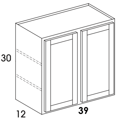 W3930 - Berwyn Opal - Wall Cabinet - Double Doors - Special Order