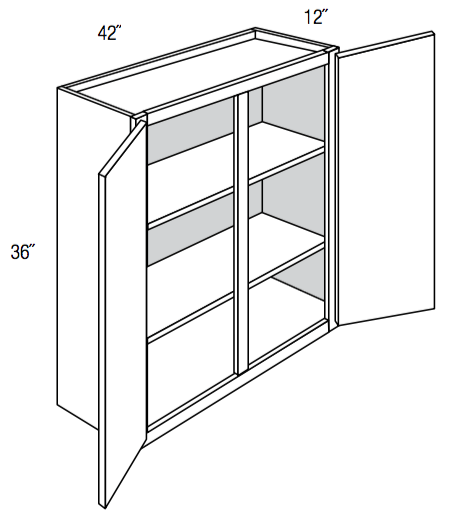 W4236 - Amesbury White - Wall Cabinet - Double Doors