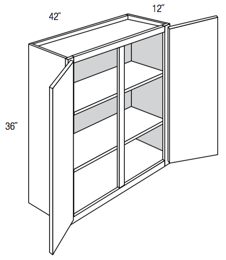 W4236 - Norwich Slab - Wall Cabinet - Double Doors