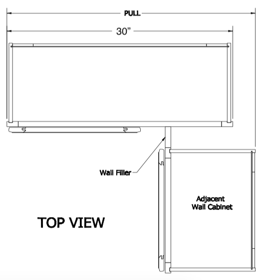 WBC30-3330U - RTA Concord Polar White - Blind Wall Cabinet - Single Door - 30-33W x 30"H x 12"D