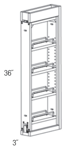 WF336PULL-SFTCLOSE - Dover Truffle - Soft Close Wall Filler Pullout