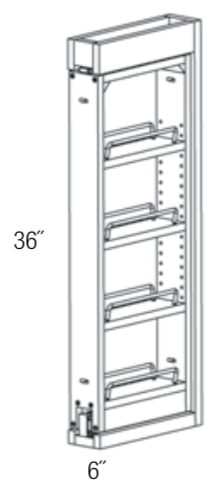WF636PULL-SFTCLOSE - Amesbury White - Soft Close Wall Filler Pullout