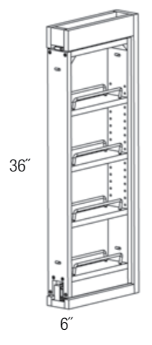 WF636PULL-SFTCLOSE - Dover Truffle - Soft Close Wall Filler Pullout