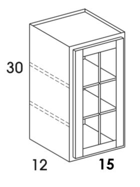 WMD1530 - Berwyn Opal - Wall Cabinet w/Single Mullion Door - Glass Not Included - Special Order