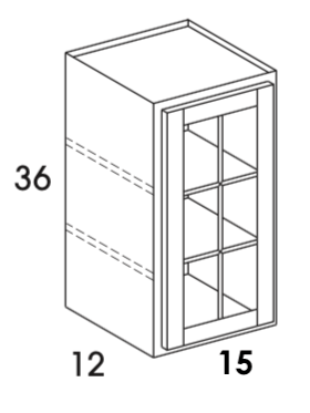 WMD1536 - Berwyn Opal - Wall Cabinet w/Single Mullion Door - Glass Not Included - Special Order